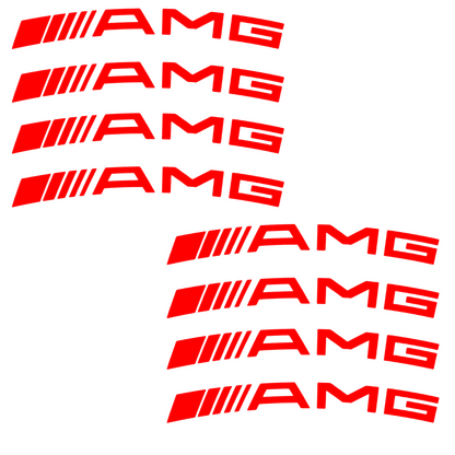 Set 8 stickere auto tuning pentru Mercedes AMG, pentru jante aliaj, rezistente