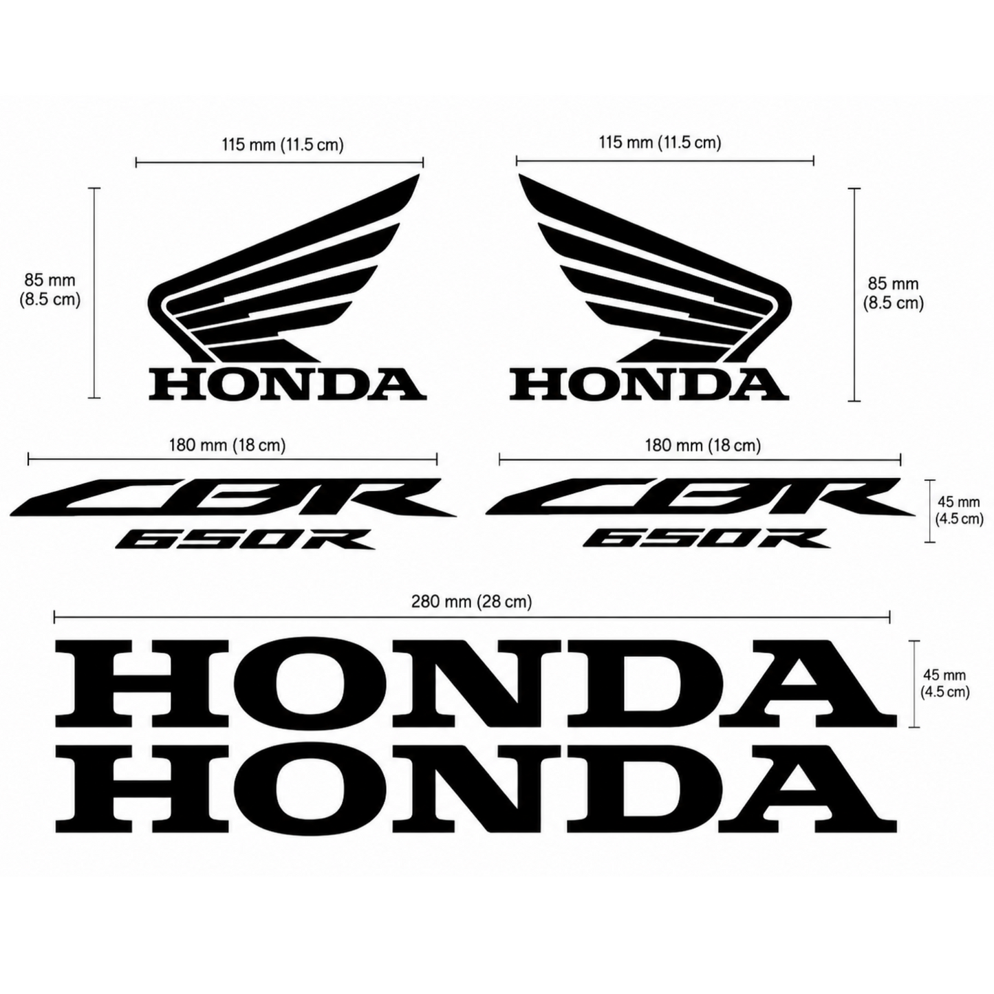 Set 6 stickere Honda CBR 650R