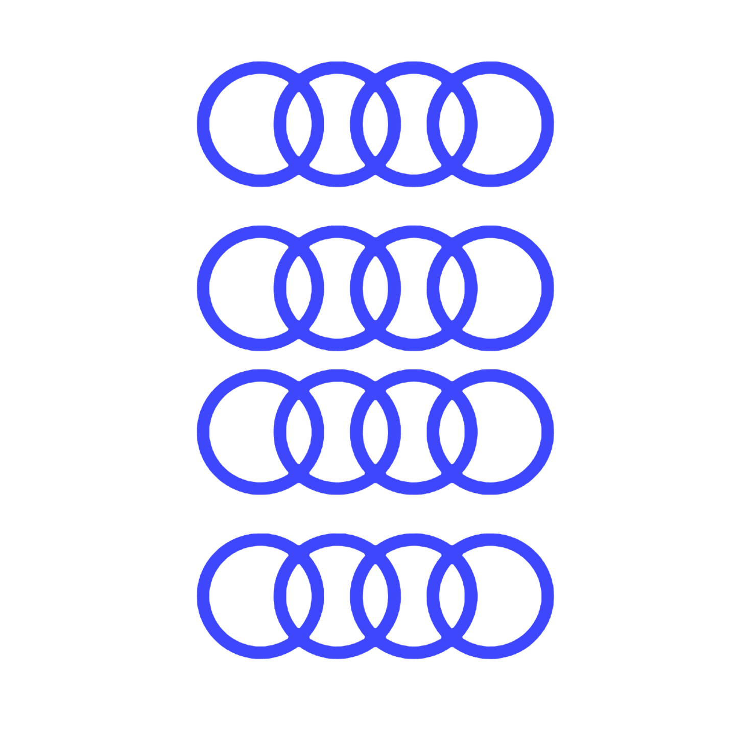 Set 4 Stickere auto decorative, pentru Etrieri - Audi Logo - 4 bucati