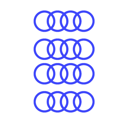 Set 4 Stickere auto decorative, pentru Etrieri - Audi Logo - 4 bucati