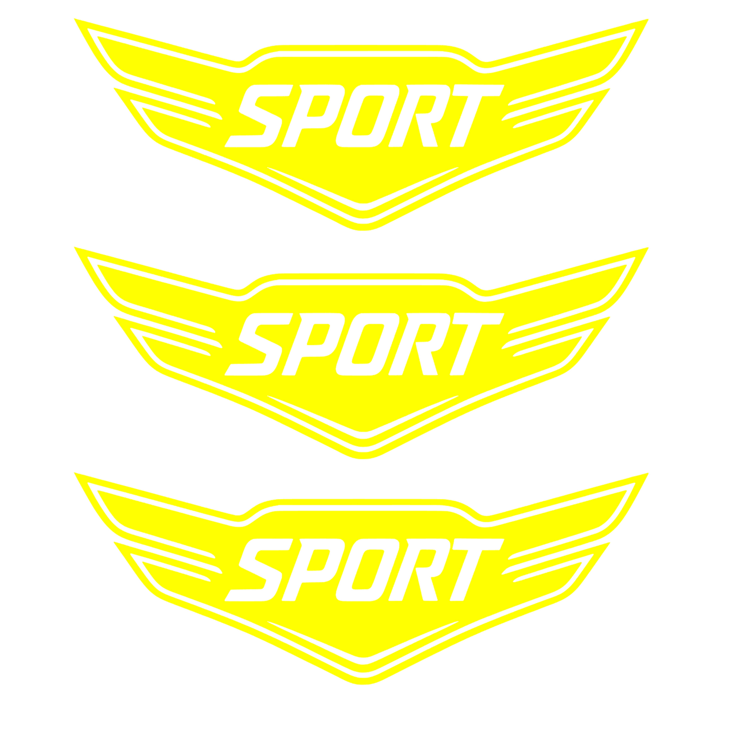 Set 3 stickere auto moto decorativ, tuning, rezistent la apa si UV, Model Sport