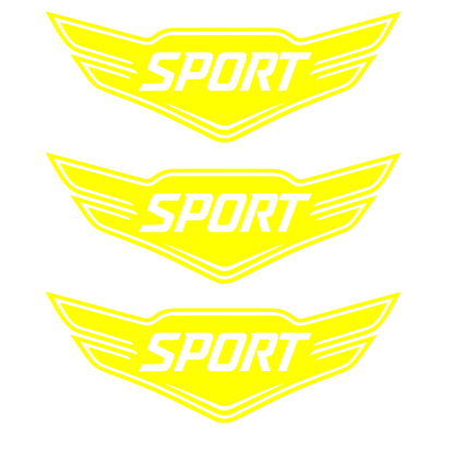 Set 3 stickere auto moto decorativ, tuning, rezistent la apa si UV, Model Sport