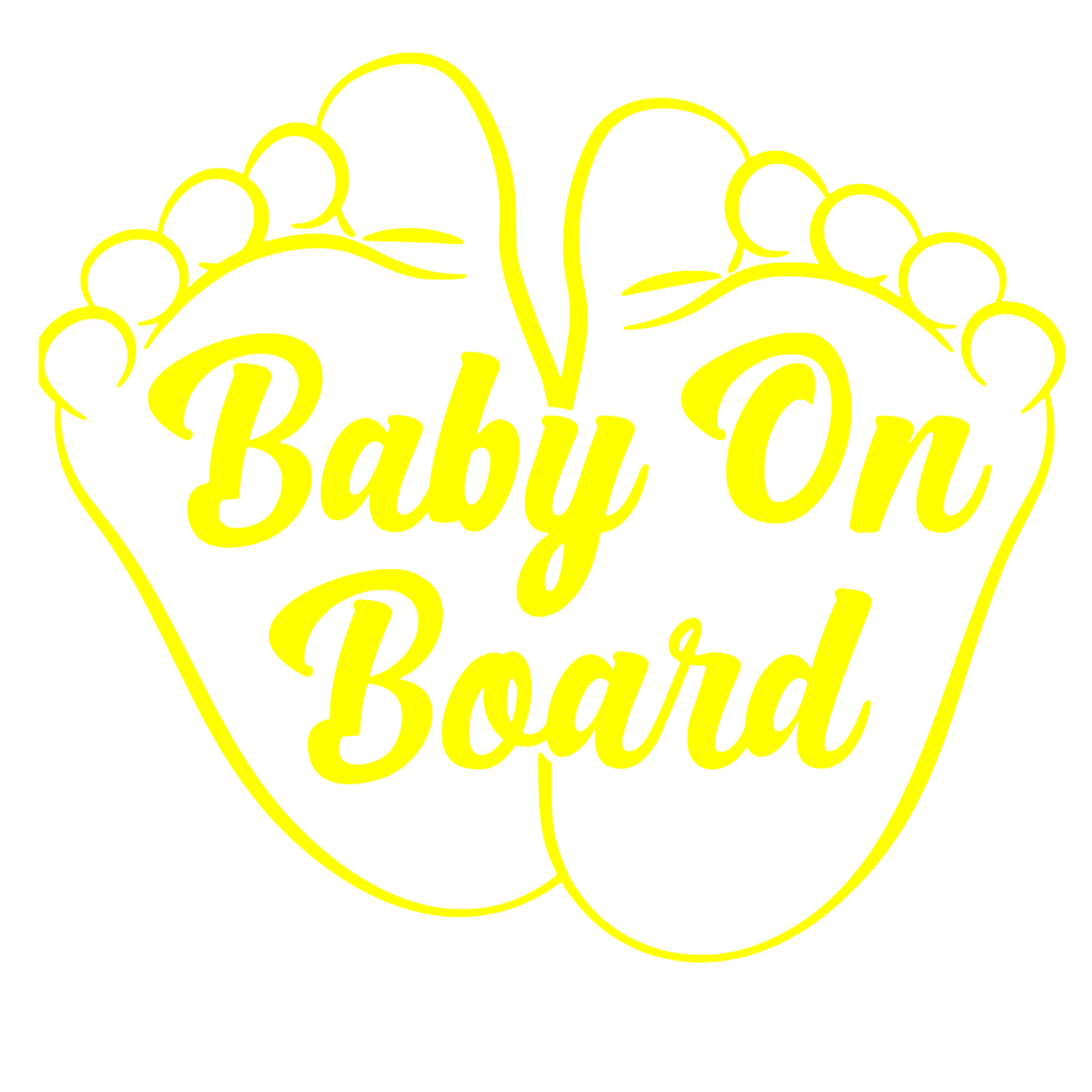 Sticker auto moto decorativ, tuning, rezistent la apa si UV, Baby on board cu picioruse