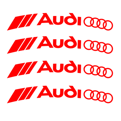Set 8 stickere auto tuning pentru Audi RS S-line, pentru jante aliaj, rezistente