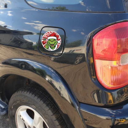 Sticker auto decorativ, abtibild, Mos Craciun Grinch, Merry Grinch. pentru caroserie, geamuri sau clapeta rezervor, v3