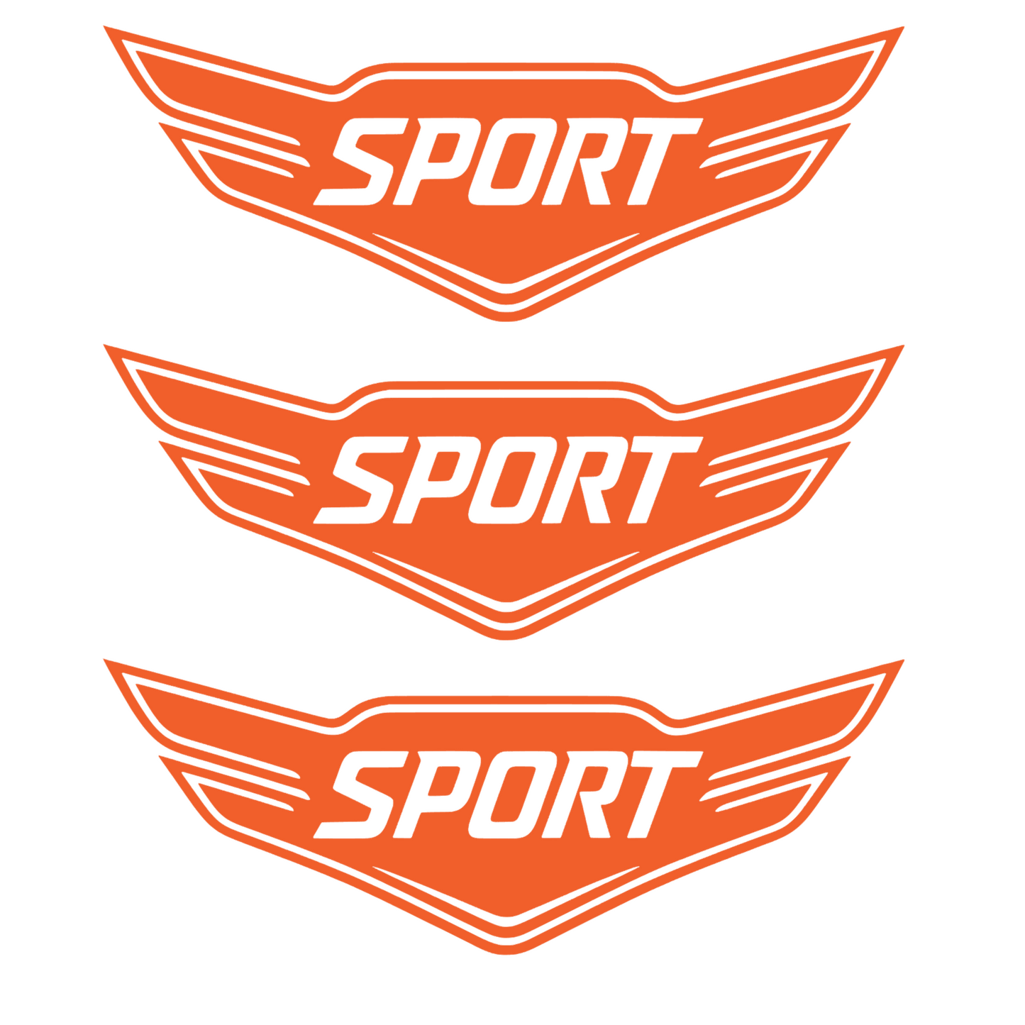 Set 3 stickere auto moto decorativ, tuning, rezistent la apa si UV, Model Sport