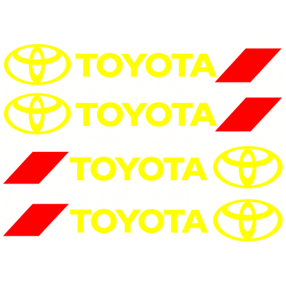 Set 4 Stickere Mânere Toyota – Logo + Accent Roșu Racing 12.5x2cm