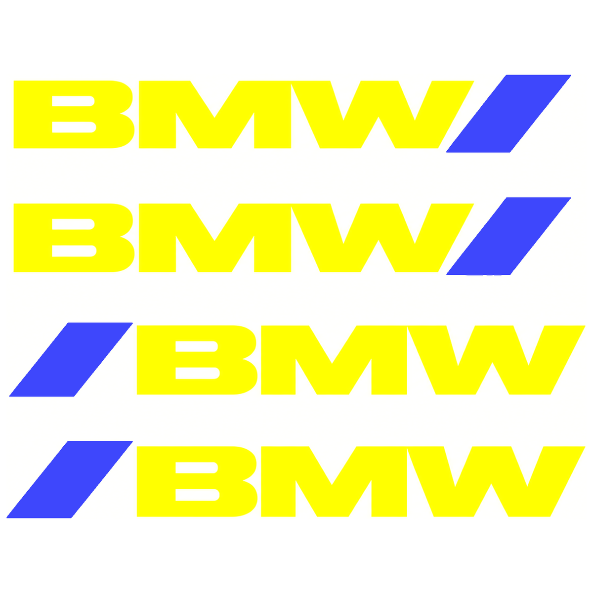 Set 4 Stickere Mânere BMW – Logo + Accent Albastru Racing, 12.5x2cm