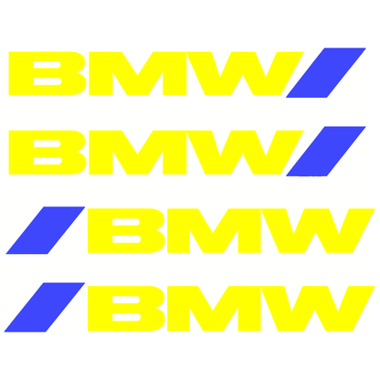 Set 4 Stickere Mânere BMW – Logo + Accent Albastru Racing, 12.5x2cm