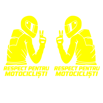 Set 2 Stickere Moto Respect pentru Motocicliști – Stânga + Dreapta