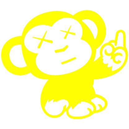 Sticker Maimuță Funny – Monkey Middle Finger, Auto Moto 17cm