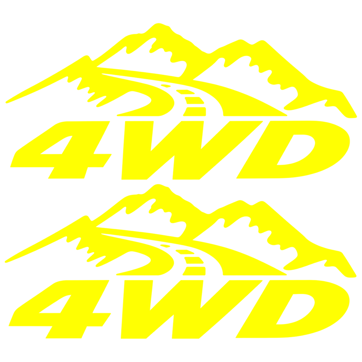 Set 2 Stickere 4WD Off-Road – Munți și Drum, Auto 4x4