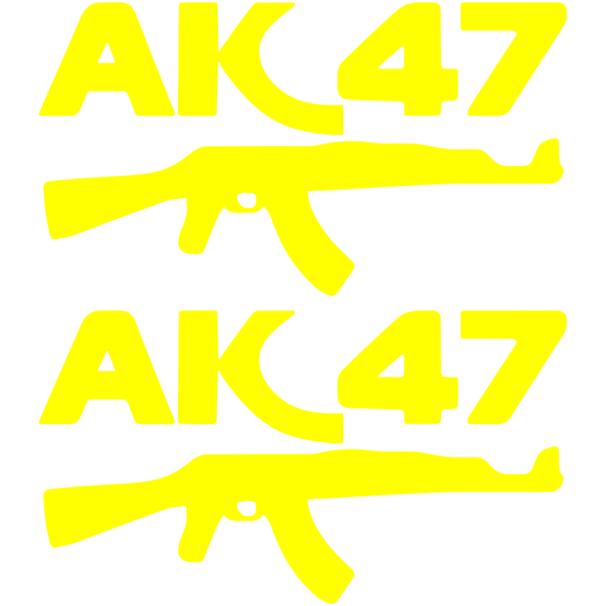 Set 2 stickere auto AK47, 17cm