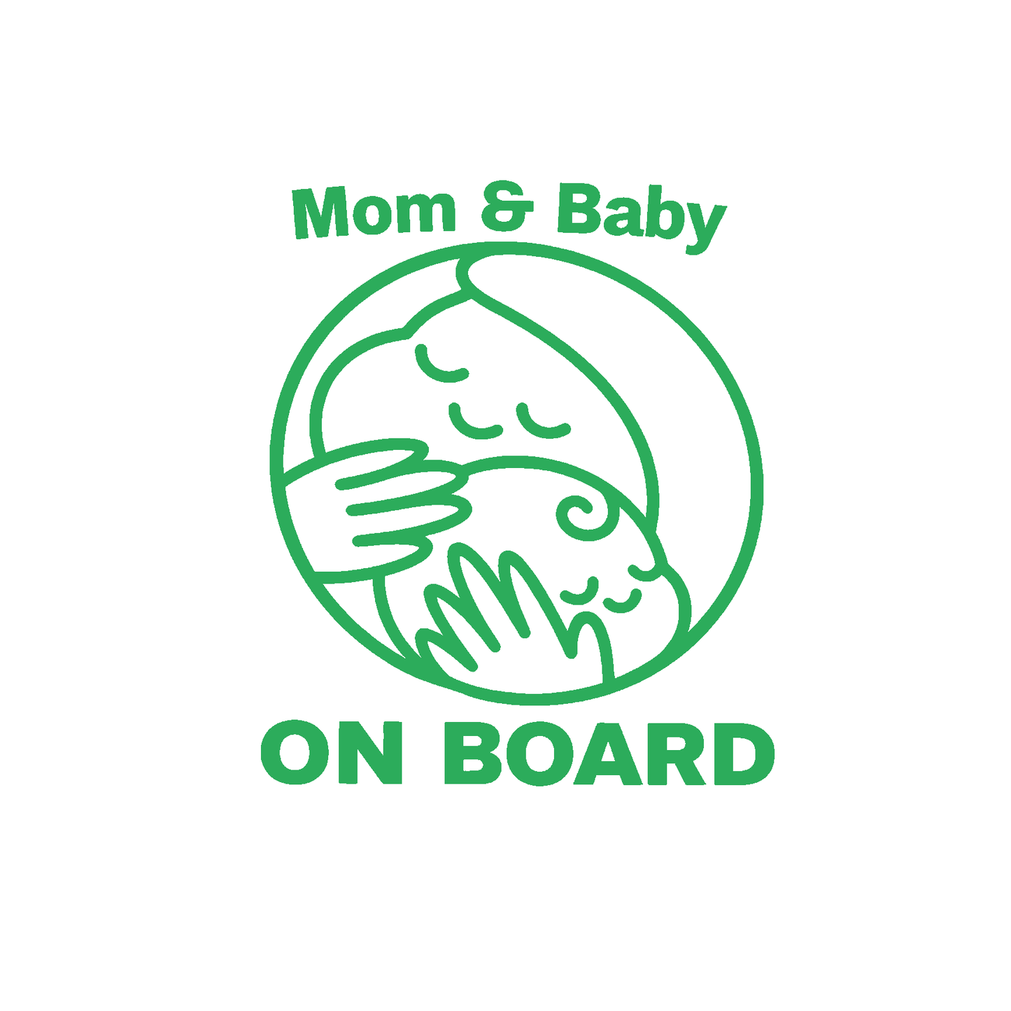 Sticker auto rezistent, mom and baby on board