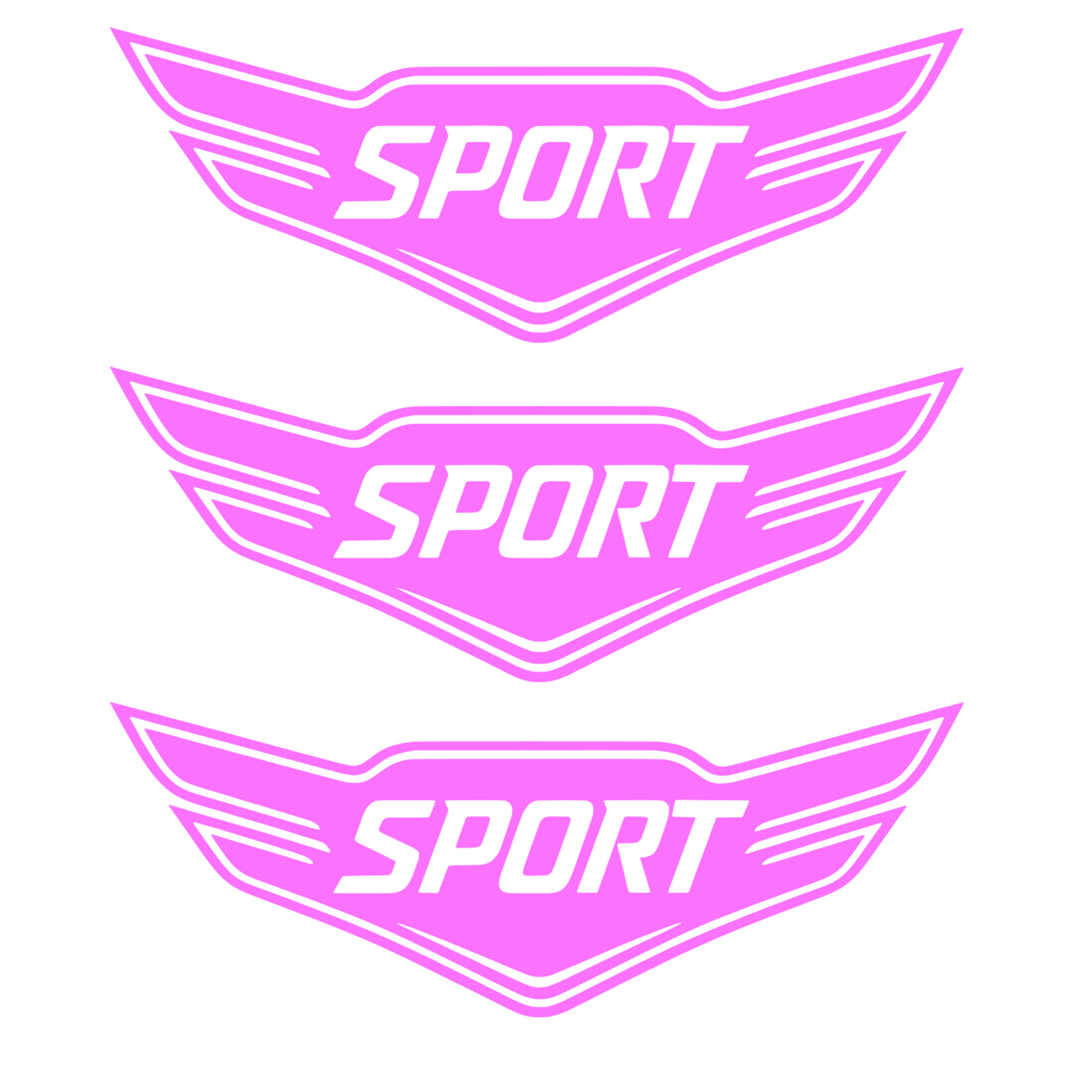 Set 3 stickere auto moto decorativ, tuning, rezistent la apa si UV, Model Sport