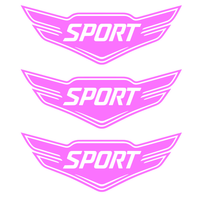 Set 3 stickere auto moto decorativ, tuning, rezistent la apa si UV, Model Sport