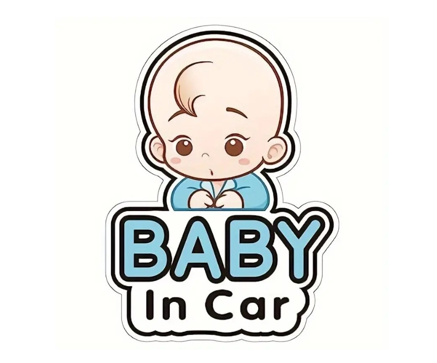 Sticker Baby on board baiat cu moț