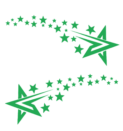 Set 2 stickere auto, stea meteorica, rezistente la apa si UV