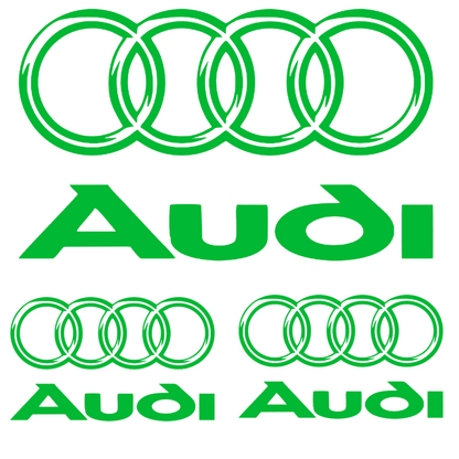 Set 3 stickere Audi cu sigla si scris