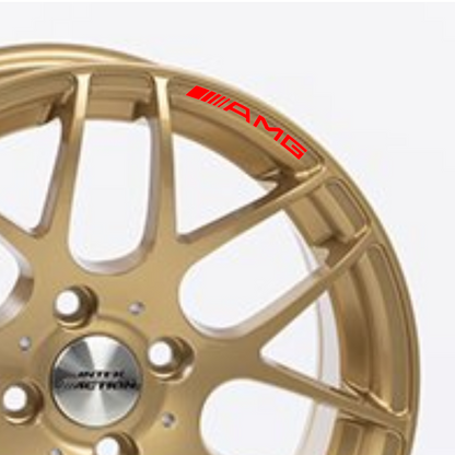 Set 8 stickere auto tuning pentru Mercedes AMG, pentru jante aliaj, rezistente