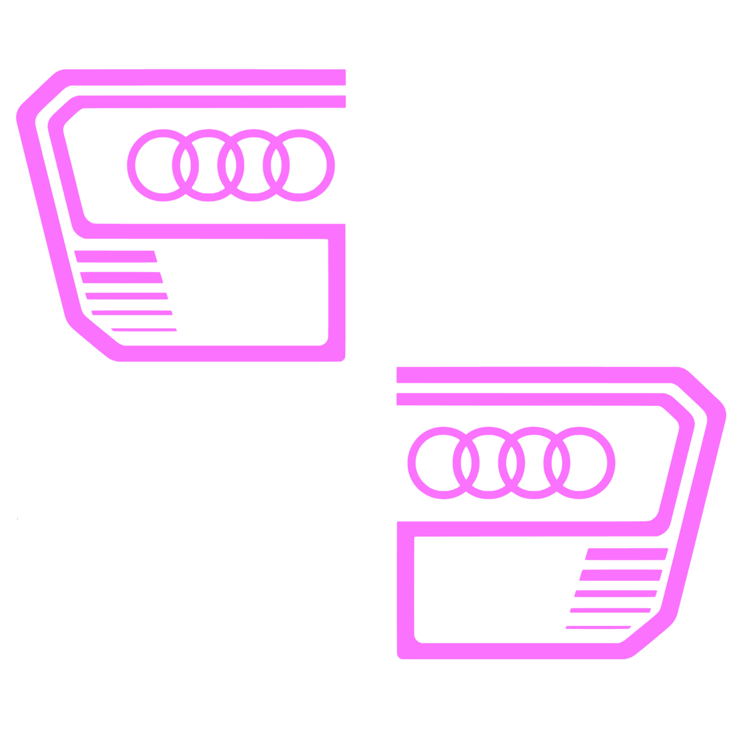 Set 2 stickere auto, rezistente la apa si UV, stanga si dreapta, pentru Audi