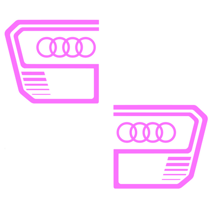Set 2 stickere auto, rezistente la apa si UV, stanga si dreapta, pentru Audi