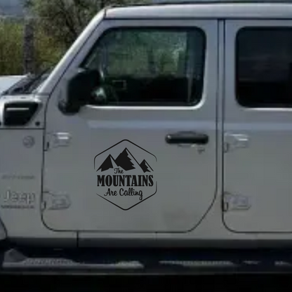 Sticker auto 4x4, rezistent, adventure, the mountain are calling v1