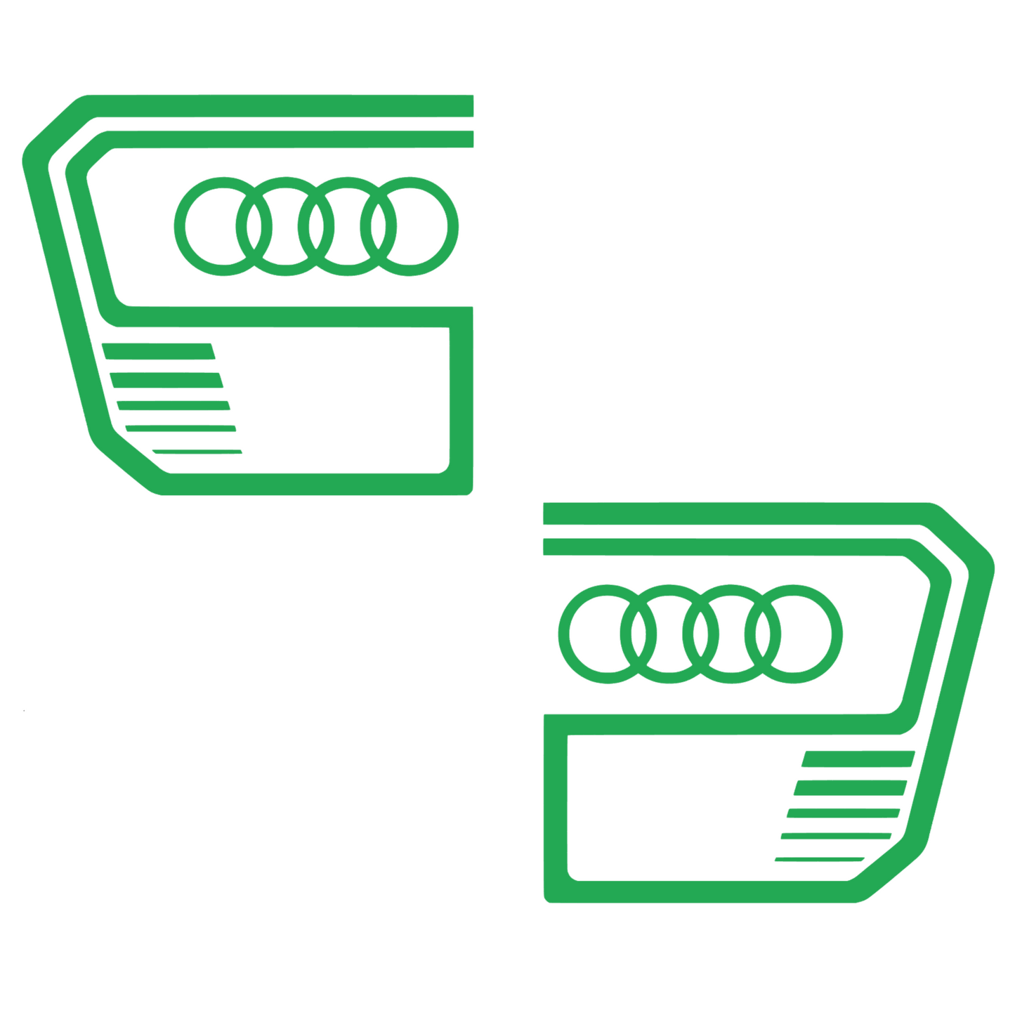 Set 2 stickere auto, rezistente la apa si UV, stanga si dreapta, pentru Audi