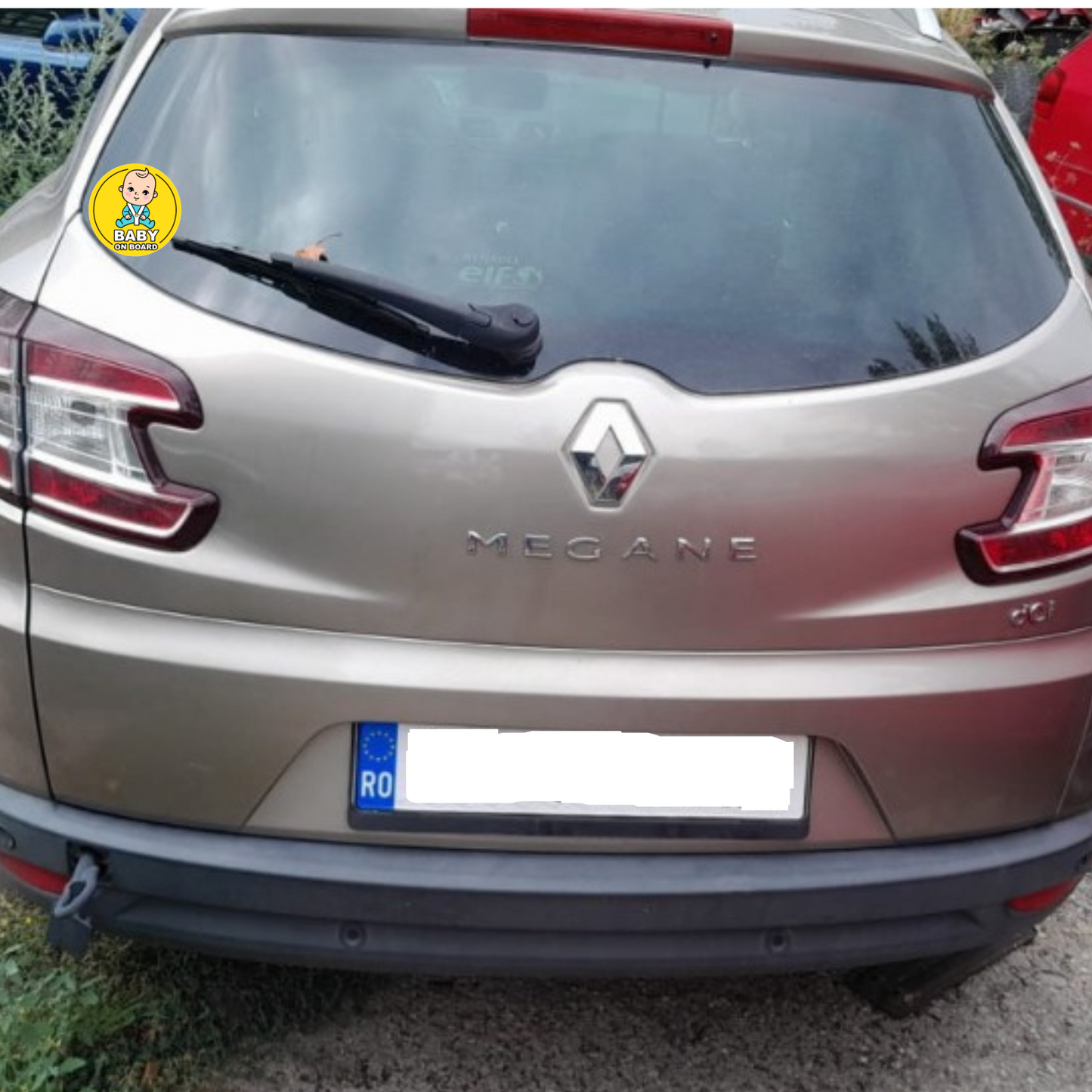 Sticker auto rezistent, baby on board, baietel in centura