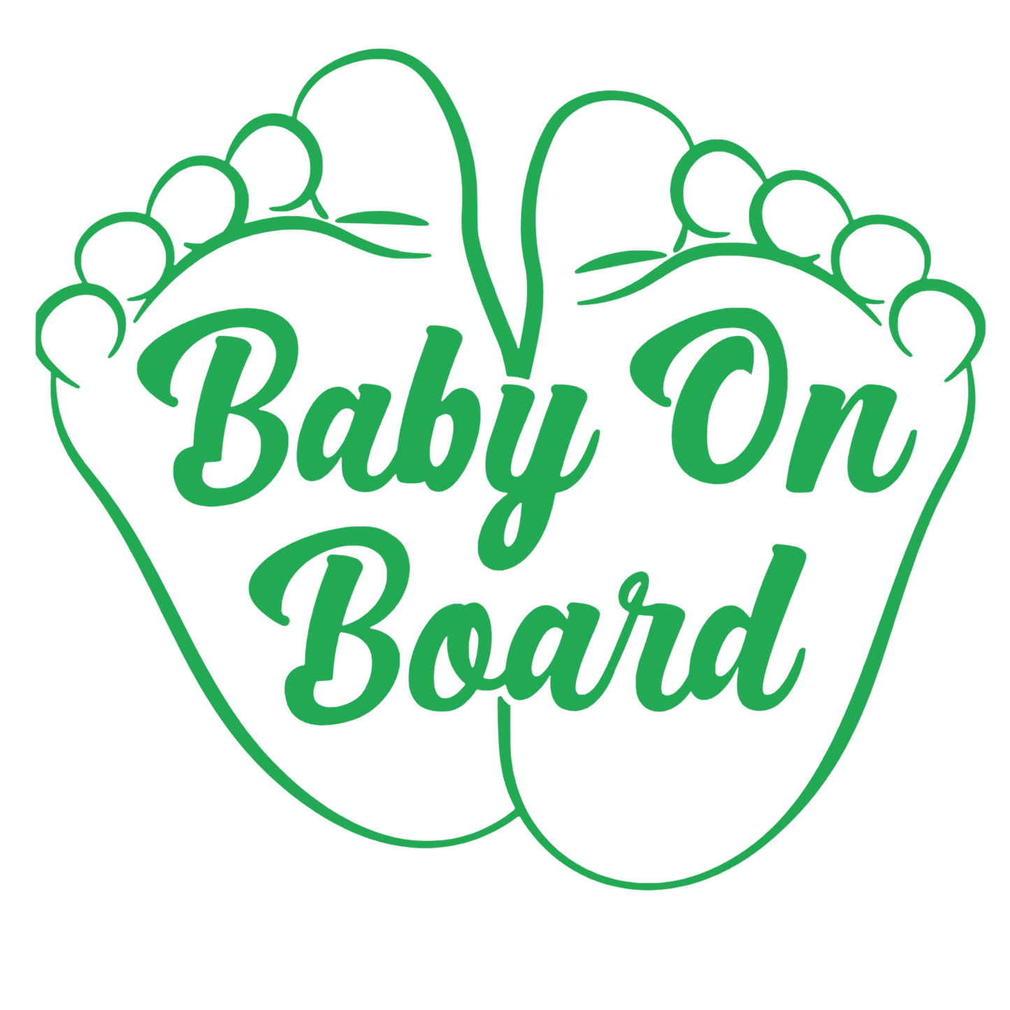 Sticker auto moto decorativ, tuning, rezistent la apa si UV, Baby on board cu picioruse