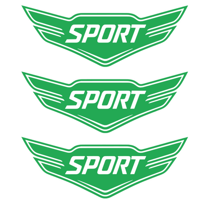 Set 3 stickere auto moto decorativ, tuning, rezistent la apa si UV, Model Sport