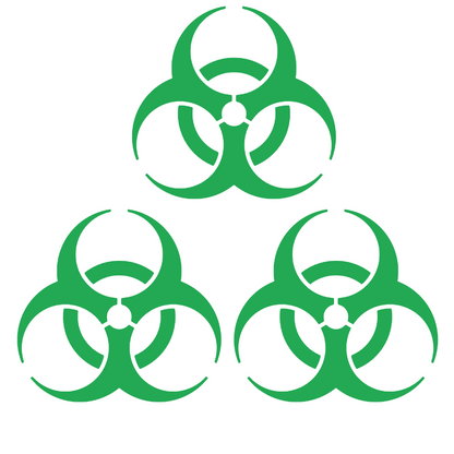 Set 3 stickere decorative Biohazard – Simbol Pericol Biologic