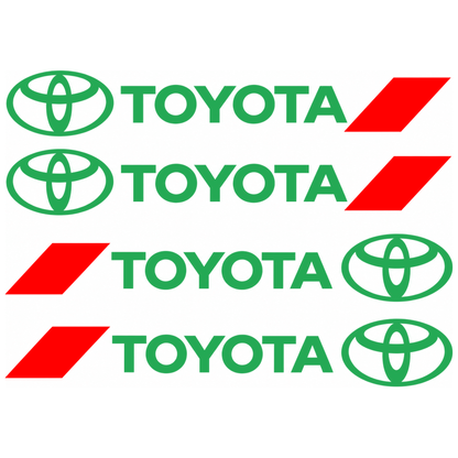 Set 4 Stickere Mânere Toyota – Logo + Accent Roșu Racing 12.5x2cm