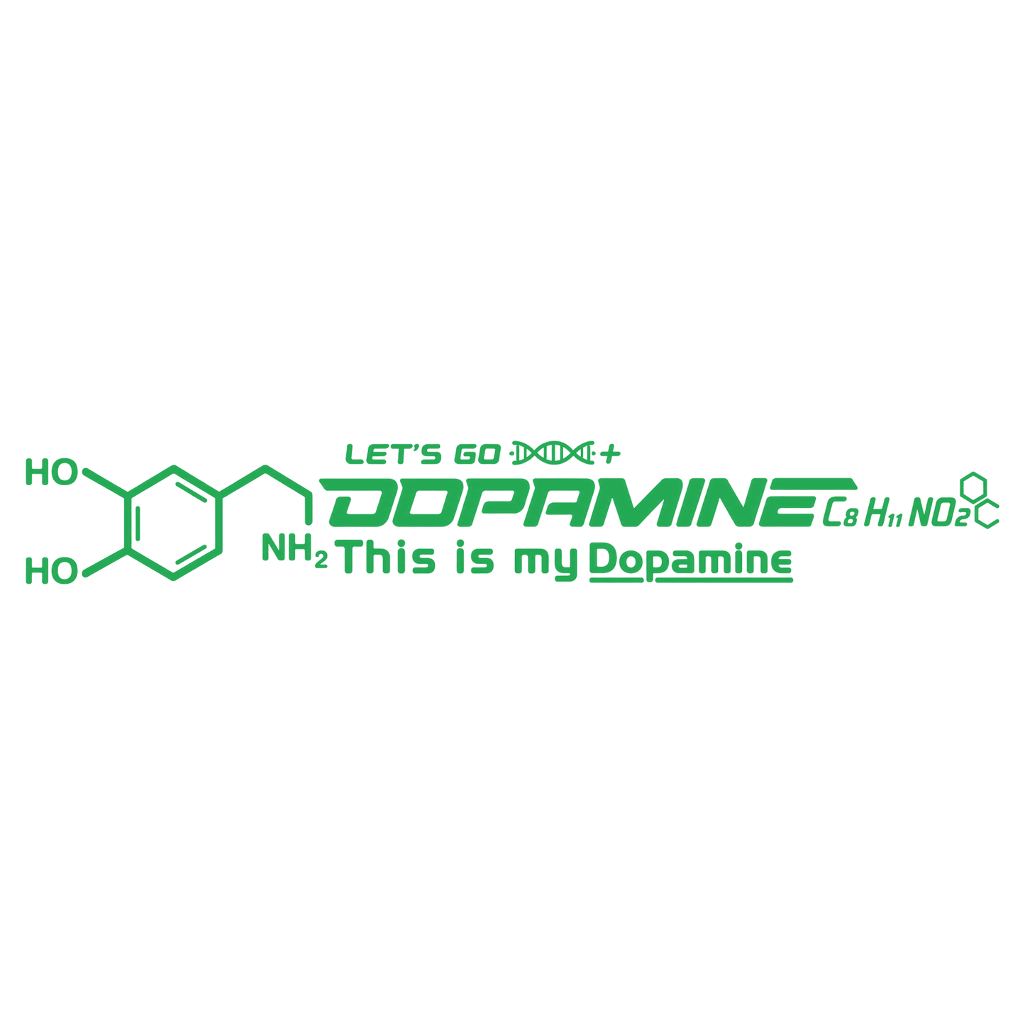 Sticker Dopamine – This Is My Dopamine, Formula Chimică, Autocolant Auto Moto