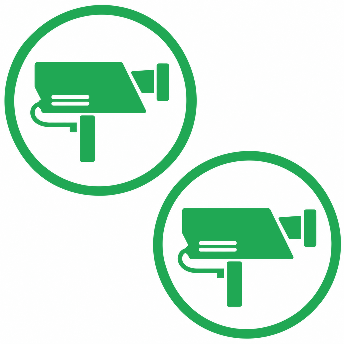 Set 2 Stickere Cameră de Supraveghere Video CCTV – Semn Monitorizare Securitate