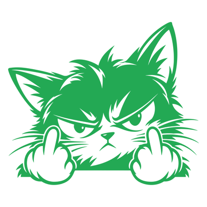 Sticker Auto Pisică Nervoasă – Middle Finger Cat – Funny JDM 16cm