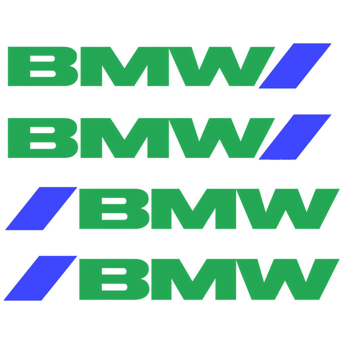 Set 4 Stickere Mânere BMW – Logo + Accent Albastru Racing, 12.5x2cm