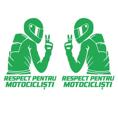 Set 2 Stickere Moto Respect pentru Motocicliști – Stânga + Dreapta
