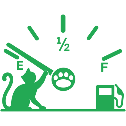 Sticker auto Pisică cu indicator de combustibil – pentru capacul rezervorului, 15cm