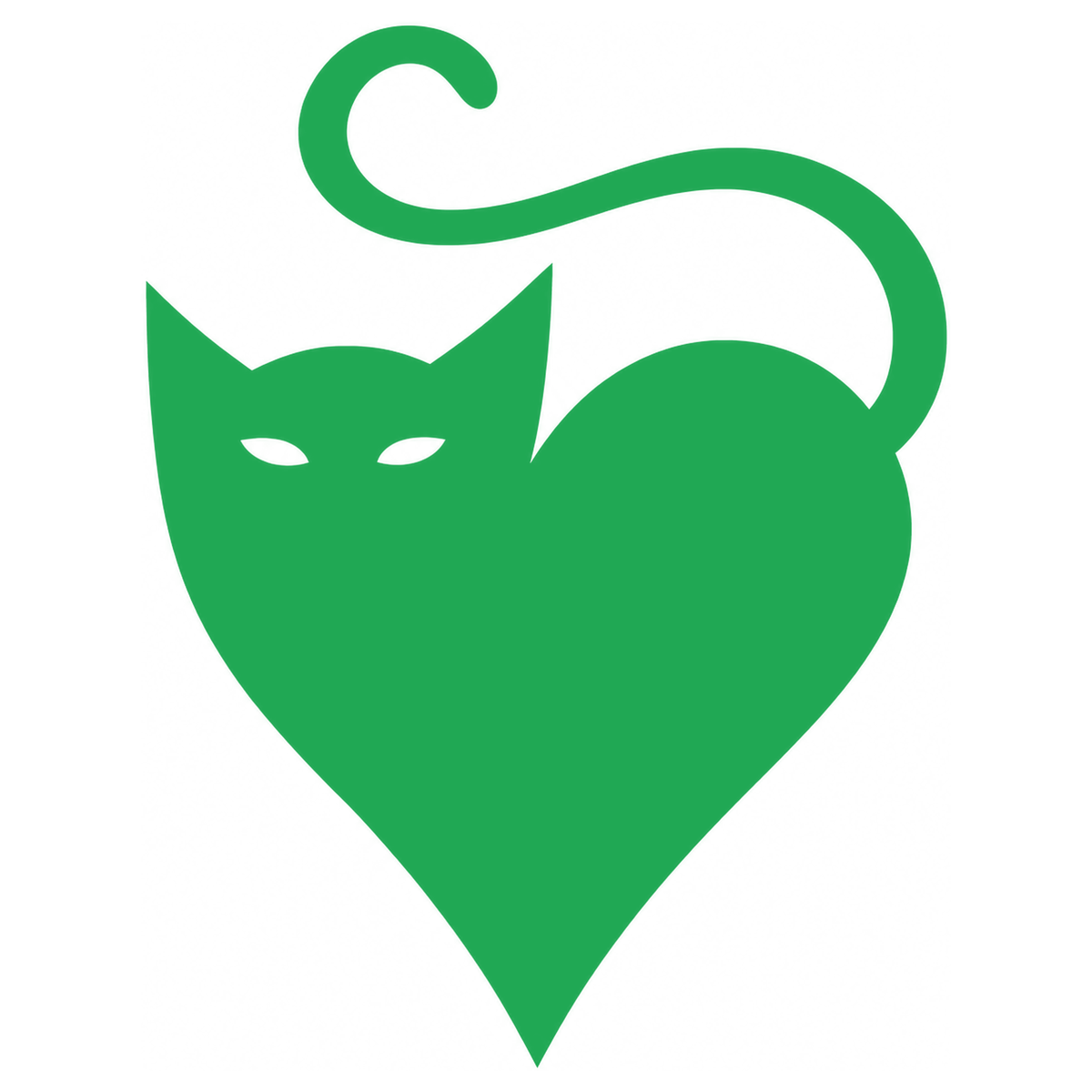 Sticker Pisică Inimă – Siluetă Cat Love