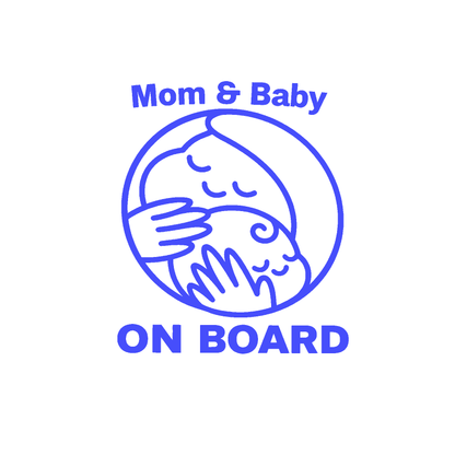 Sticker auto rezistent, mom and baby on board