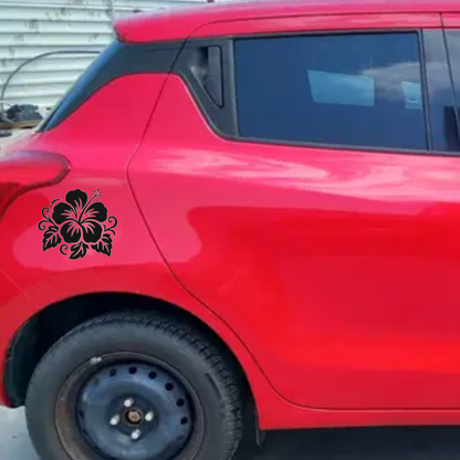 Sticker auto decorativ, floare de hibiscus