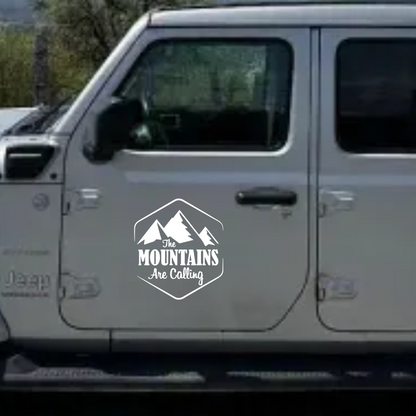 Sticker auto 4x4, rezistent, adventure, the mountain are calling v1