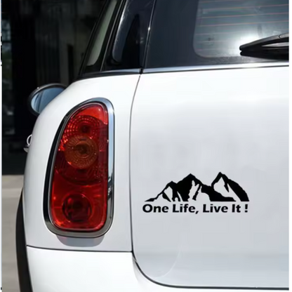 Sticker auto moto decorativ, tuning, rezistent la apa si UV, One life, live it