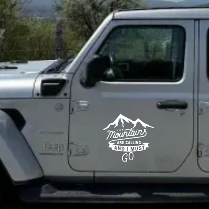Sticker auto 4x4, rezistent, adventure, the mountain are calling v2