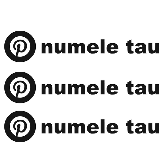 Sticker auto moto decorativ, rezistent, Pinterest personalizat model 1, set 3 bucati