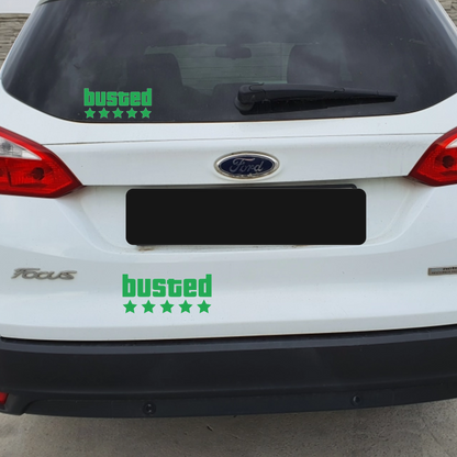 Sticker auto decorativ, tuning, rezistent la apa si UV, Busted v2