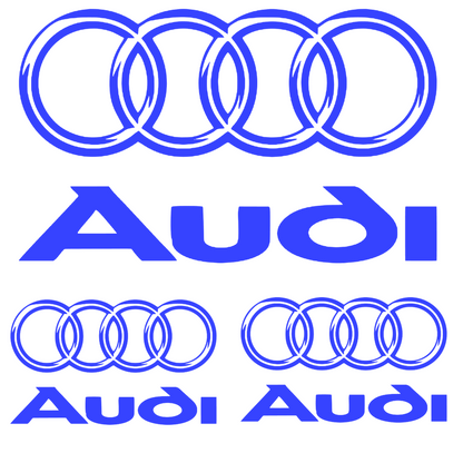 Set 3 stickere Audi cu sigla si scris