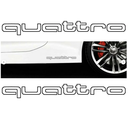 Set 2 stickere tuning pentru Audi, Quattro, scris subtire, rezistente