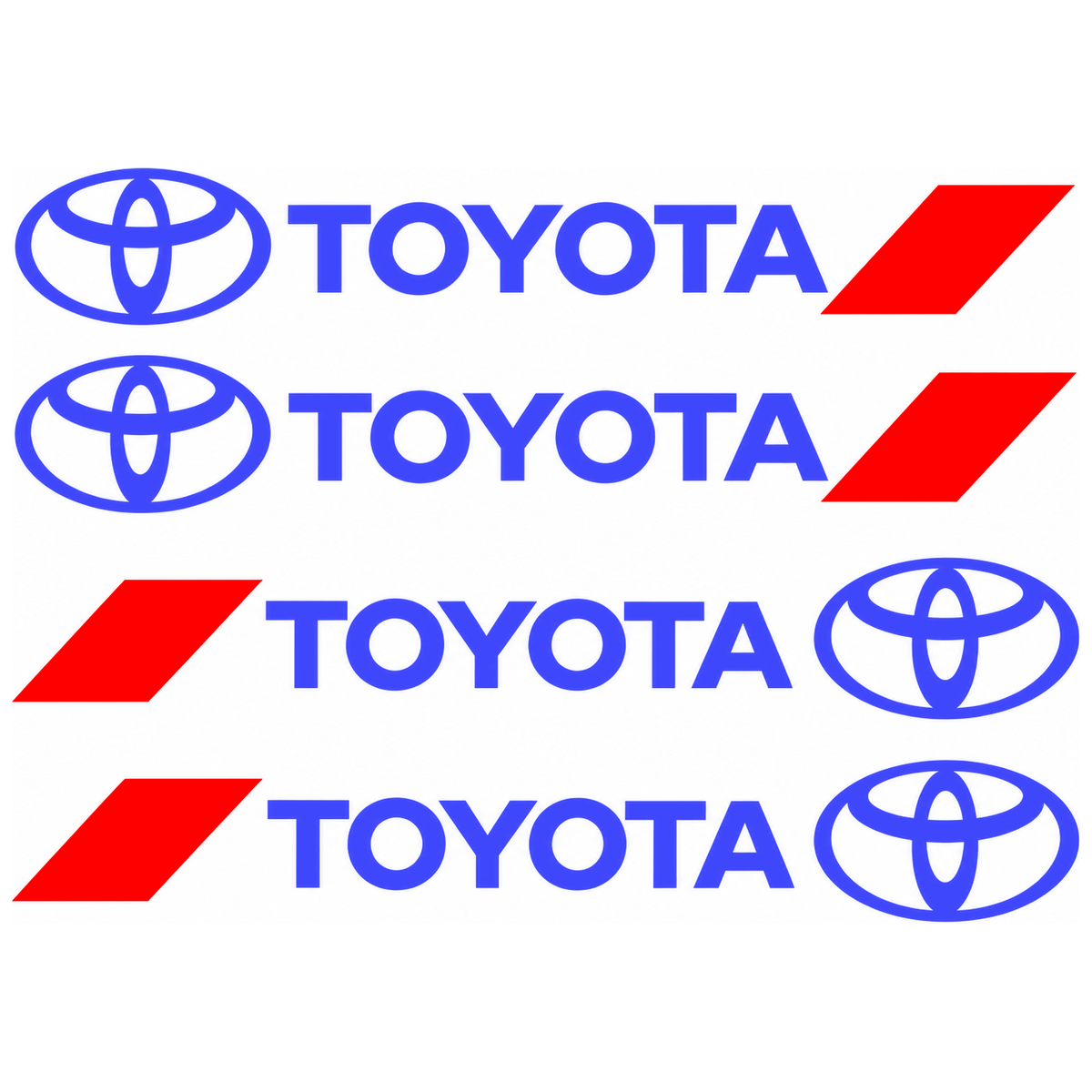 Set 4 Stickere Mânere Toyota – Logo + Accent Roșu Racing 12.5x2cm